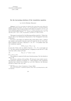 On the increasing solutions of the translation equation