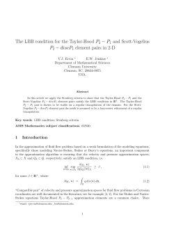 The LBB condition for the Taylor-Hood P2 &minus; P1 and Scott
