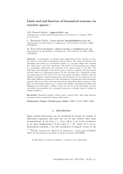 Limit and end functors of dynamical systems via exterior spaces
