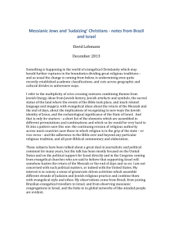 Messianic Jews and Judaizing Christians &ndash; notes