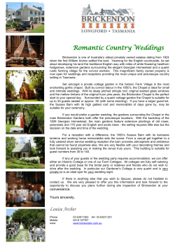 Romantic Country Weddings Rates fr om September