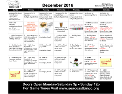 December 2016 - Seacoast Bingo