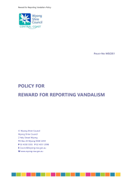 Reward for Reporting Vandalism