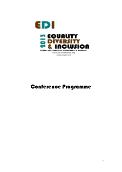 6 th EDI Conference &ndash; Athens University of Economics and Business