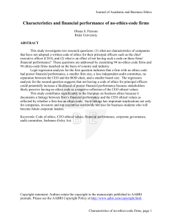 Characteristics and financial performance of no-ethics