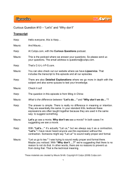 Curious Question #10 &ndash; &ldquo;Let`s&rdquo; and &ldquo;Why don`t&rdquo; Transcript