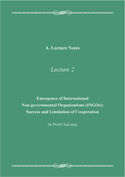 Emergence of International NGOs: Success and Limit of Cooperation