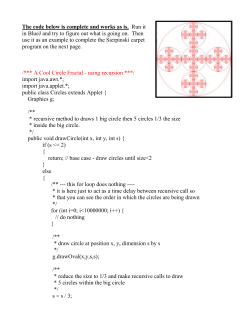 The code below is complete and works as is. Run it in BlueJ and try
