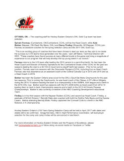 The coaching staff for Hockey Eastern Ontario`s OHL Gold Cup team