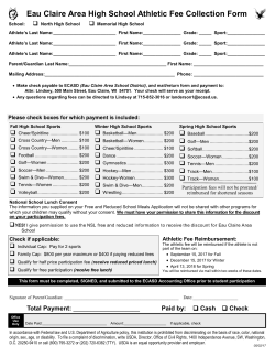 Eau Claire Area High School Athletic Fee Collection Form