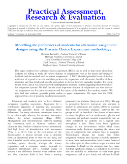 Modelling the Preferences of Students for Alternative Assignment