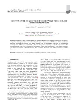 COMPUTING WITH WORDS WITH THE USE OF INVERSE RDM