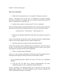 Chapter 7: The firm and its goals Short Answer Questions 1. Define