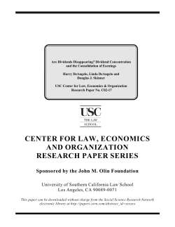 The Consolidation of Dividend Payment Activity