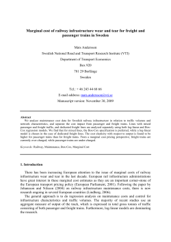Marginal cost of railway infrastructure wear and tear for