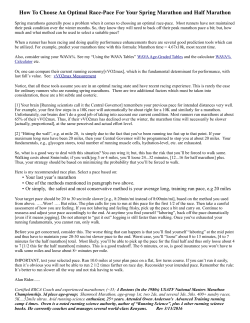 How To Choose An Optimal Race-Pace For Your Spring Marathon