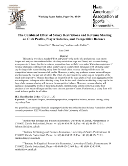 The Combined Effect of Salary Restrictions and Revenue Sharing