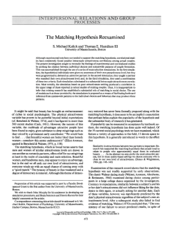 The Matching Hypothesis Reexamined