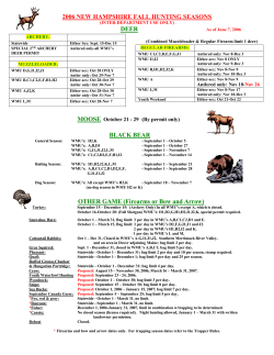 2001 new hampshire hunting seasons