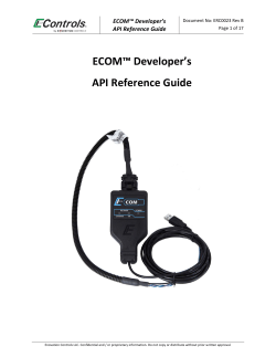 ECOM&trade; Developer`s API Reference Guide