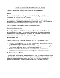 Possible Elements of the Resort Development Strategy