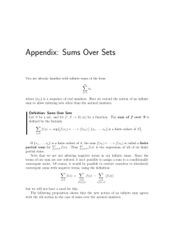 Appendix: Sums Over Sets