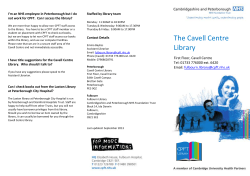 CPFT Library - Cavell - Cambridgeshire and Peterborough NHS