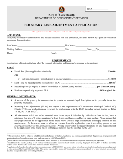 City of Leavenworth BOUNDARY LINE ADJUSTMENT APPLICATION