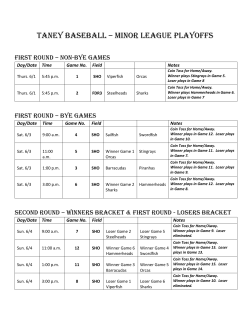 2017 Minors Playoff Schedule