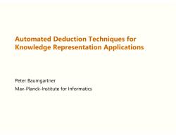 Automated Deduction Techniques for Knowledge Representation