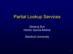 Partial Lookup Services - Stanford InfoLab