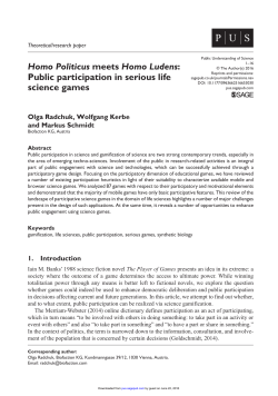 Public participation in serious life science games