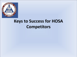 Keys to Success for HOSA Competitors