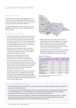 Loddon Mallee South Regional overview Loddon Mallee South