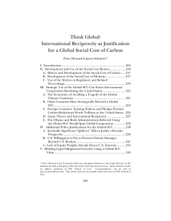 Think Global - Columbia Journal of Environmental Law