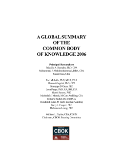 A Global Summary of the Common Body of Knowledge 2006