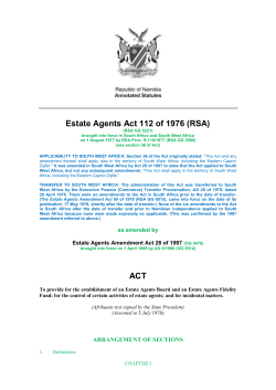 Estate Agents Act 112 of 1976 (RSA)