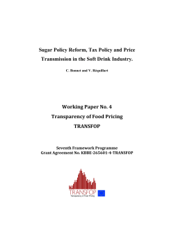 Sugar Policy Reform, Tax Policy and Price