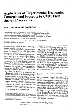 Application of Experimental Economics Concepts