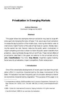Privatization in Emerging Markets