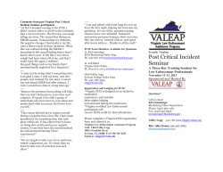 Comments from past Virginia Post Critical Incident Seminar