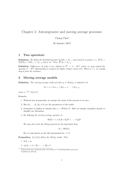 Chapter 3: Autoregressive and moving average processes