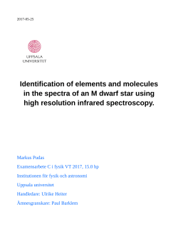 Identification of elements and molecules in the spectra of an