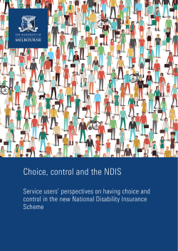 Choice, control and the NDIS - Melbourne Social Equity Institute