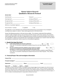 Protocol Form for Qualitative Research