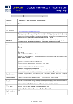 Discrete mathematics II : Algorithms and complexity