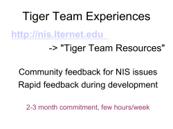 Tiger Team Experiences - LTER Information Management
