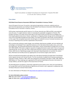 Expert Consultation on Global Forest Resources Assessment