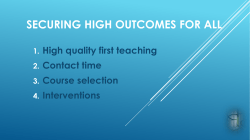 Securing high outcomes for all