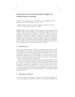Autonomous inverted helicopter flight via reinforcement learning